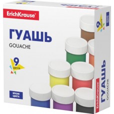 Гуашь ERICHKRAUSE Basic, 9 цветов по 17мл в магазинах Лента
