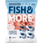 Креветки северные варено-мороженые FISH & MORE в панцире 80/100, 750г Креветки северные варено-мороженые FISH & MORE в панцире 80/100, 750г