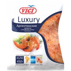 Креветки Аргентинские свежемороженые VICI красные в панцире без головы 41/50, 450г в магазинах Лента