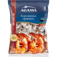 Креветки Королевские свежемороженые AGAMA Сезон Барбекю очищенные, с хвостом, 850г в магазинах Лента