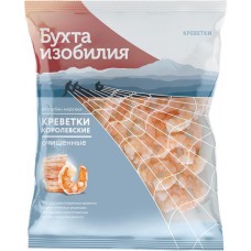 Креветки Королевские варено-мороженые БУХТА ИЗОБИЛИЯ очищенные, 300г в магазинах Лента