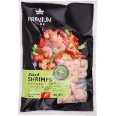 Креветки варено-мороженые PREMIUM CLUB Салатные, очищенные 100/200, 300г в магазинах Лента