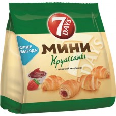 Круассаны 7DAYS Мини с клубничной начинкой, 300г в магазинах Лента Круассаны 7DAYS Мини с клубничной начинкой, 300г в магазинах Лента