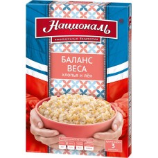 Хлопья рисовые и гречневые НАЦИОНАЛЬ Баланс веса, с семенами льна, 6х40г в магазинах Лента