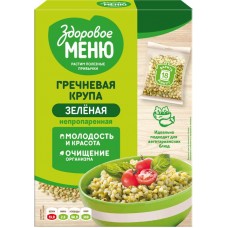 Крупа гречневая ЗДОРОВОЕ МЕНЮ зеленая в пакетиках, 5х80г в магазинах Лента