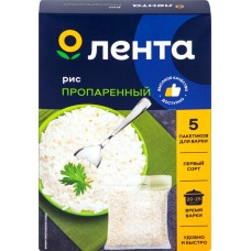 Рис ЛЕНТА пропаренный, в пакетиках, 5х80г в магазинах Лента