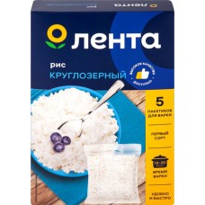 Рис круглозерный ЛЕНТА в пакетиках, 5х80г в магазинах Лента