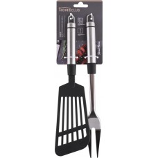 Набор для приготовления мяса HOMECLUB Steak Menu, 2 предмета: лопатка, вилка, нержавеющая сталь, пластик, Арт. TS-1 в магазинах Лента