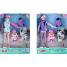 Набор игровой BIGGA Кукла с пупсом на лыжах, 6 предметов Арт. LF001 в магазинах Лента