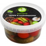 Ассорти соленое ФЭГ Черри и корнишоны, 500г