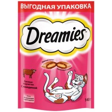 Лакомство для кошек DREAMIES Подушечки с говядиной, 140г в магазинах Лента