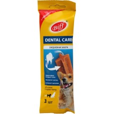 Лакомство для собак BIFF Dental Care Снек жевательный с говядиной, для средних пород, 77г в магазинах Лента