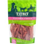 Лакомства для взрослых собак TITBIT XXL Соломка утиная, 250г
