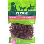 Лакомства для взрослых собак TITBIT XXL Крокеты с говядиной, 370г