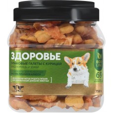 Лакомство для собак GREENQZIN Здоровье Галеты злаковые с курицей, 750г в магазинах Лента