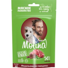 Лакомство для собак MOLINA Медальоны из говядины, 50г в магазинах Лента