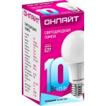 Лампа светодиодная ОНЛАЙТ 10Вт E27, холодный свет, груша Арт. 71650
