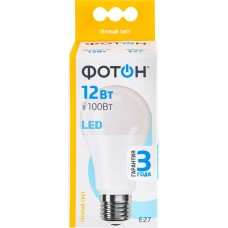 Лампа светодиодная ФОТОН 12Вт E27, теплый свет, груша в магазинах Лента