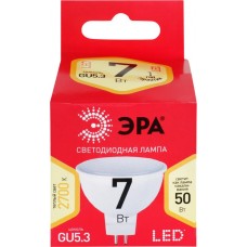 Лампа светодиодная ЭРА Эко GU5.3 7Вт MR16, теплый свет в магазинах Лента