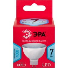 Лампа светодиодная ЭРА Эко GU5.3 7Вт MR16, холодный свет в магазинах Лента