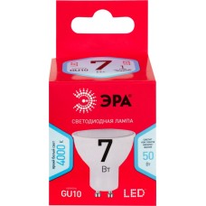 Лампа светодиодная ЭРА Эко GU10 7Вт MR16, холодный свет в магазинах Лента