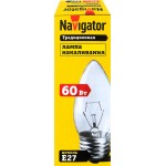 Лампа накаливания NAVIGATOR 60Вт Е27, прозрачная, свеча