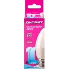 Лампа светодиодная ОНЛАЙТ Свеча 10Вт, E27, холодный в магазинах Лента