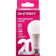 Лампа светодиодная ОНЛАЙТ E27 20Вт, холодный свет, груша Арт. 61158 в магазинах Лента