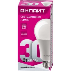 Лампа светодиодная ОНЛАЙТ E27 30Вт, белый свет, груша Арт. 61972 в магазинах Лента