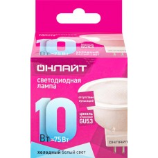 Лампа светодиодная ОНЛАЙТ GU5.3 10W MR16, холодный свет Арт. 61890 в магазинах Лента