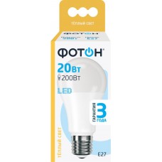 Лампа светодиодная ФОТОН E27 20Вт, теплый свет, груша в магазинах Лента