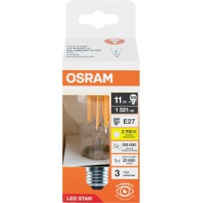 Лампа светодиодная OSRAM LED Star, 11Вт, 2700К, теплый белый свет, E27, колба A в магазинах Лента