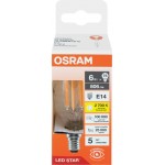 Лампа светодиодная OSRAM LED Star, 6Вт, 2700К, теплый белый свет, E14, колба B