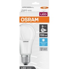 Лампа светодиодная OSRAM Base, 720лм, 9Вт, 4000К, нейтральный белый свет, E27, колба A в магазинах Лента