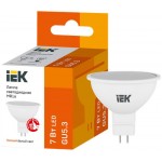 Лампа IEK LED MR16, 7Вт, 230В, 3000К, GU5.3, софит