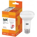 Лампа IEK LED R63, рефлектор, 8Вт, 230В, 3000К, E27