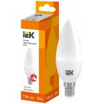 Лампа IEK LED C35, свеча, 7Вт, 230В, 3000К, E14