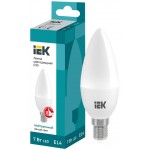 Лампа IEK LED C35, свеча, 7Вт, 230В, 4000К, E14