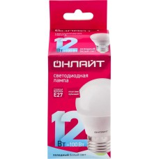 Лампа светодиодная ОНЛАЙТ LED 12Вт, 4000К, Е27, шар Арт. 90064 в магазинах Лента