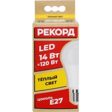 Лампа светодиодная РЕКОРД LED A60 14W E27 3000K в магазинах Лента