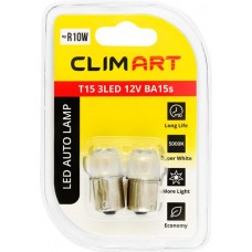 Лампа автомобильная светодиодная CLIM ART T15 3LED 12V BA15s R10W/к-т, 2шт в магазинах Лента