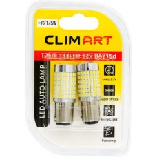 Лампа автомобильная светодиодная CLIM ART T25/5 144LED 12V BAY15d P21/5W/к-т, 2шт в магазинах Лента