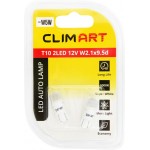Лампа автомобильная светодиодная CLIM ART T10 2LED 12V W2.1x9.5d W5W/к-т, 2шт