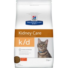 Корм сухой для кошек HILL'S Prescription Diet K/D Kidney Care Курица, лечение заболеваний почек, 1,5кг в магазинах Лента