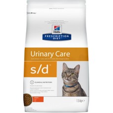 Корм сухой для кошек HILL'S Prescription Diet S/D Urinary Care Курица, для поддержания здоровья мочевыводящих путей лечение МКБ, 1,5кг в магазинах Лента