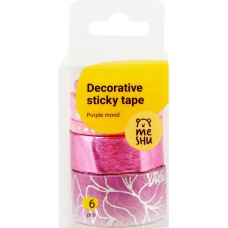 Лента декоративная клейкая MESHU Purple mood, 6шт в магазинах Лента