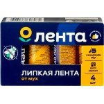 Средство инсектицидное ЛЕНТА Мухолов лента липкая, 4шт