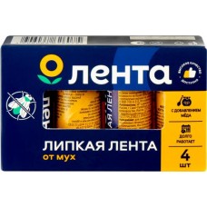 Средство инсектицидное ЛЕНТА Мухолов лента липкая, 4шт в магазинах Лента