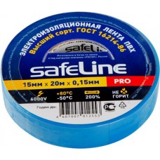 Изолента SAFELINE 1,5см, синий/черный, 20м в магазинах Лента
