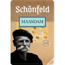 Сыр SCHONFELD Маасдам 45%, нарезка, без змж, 125г в магазинах Лента